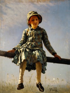 Dragonfly. Painter's daughter portrait, 1884. Artist: Repin, Ilya Yefimovich (1844-1930)