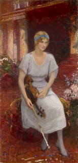 Portrait of the Violinist Cecilia Hansen (1897-1989), 1922. Artist: Repin, Ilya Yefimovich (1844-1930)