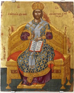 Christ Enthroned (Saviour of the World), 18th century. Artist: Russian icon