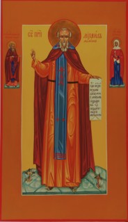 Saint Michael Maleinos, 19th century. Artist: Russian icon