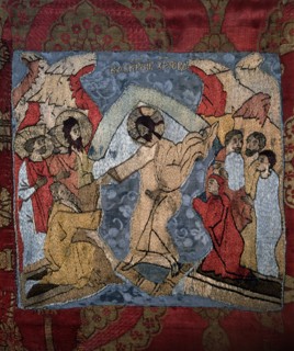 The Descent into Hell (Detail of a shroud), 15th century. Artist: Russian master
