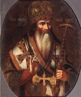 Portrait of Joachim, Patriarch of Moscow (1674-1690), End of 17th cen.. Artist: Russian master