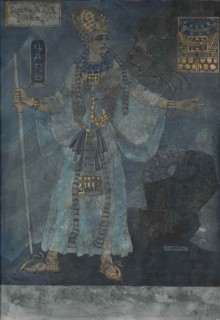 The King of Egypt. Costume design for the opera Aida by Giuseppe Verdi, c. 1900. Artist: Schwarz, Pavel Friedrikhovich (1875-1934)