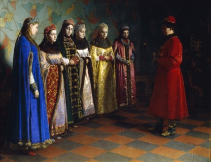 Tsar Alexei Mikhailovich Choosing a Bride, 1882. Artist: Sedov, Grigori Semyonovich (1836-1884)