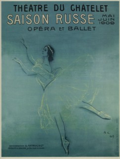 Advertising Poster for the Ballet dancer Anna Pavlova in the ballet Les sylphides by F. Chopin, 1909. Artist: Serov, Valentin Alexandrovich (1865-1911)