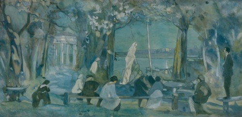 Stage design for the play The Seagull by A. Chekhov, 1898. Artist: Simov, Viktor Andreyevich (1858-1935)
