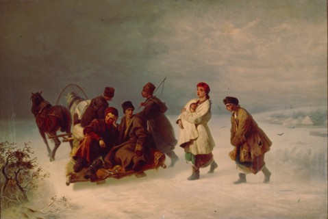 The Recruits Farewell, 1860. Artist: Sokolov, Ivan Ivanovich (1823-1918)
