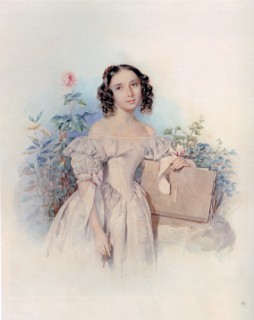 Portrait of Princess Helen Biron von Curland, née Meshcherskaya (1818-1843), 1830s. Artist: Sokolov, Pyotr Fyodorovich (1791-1848)