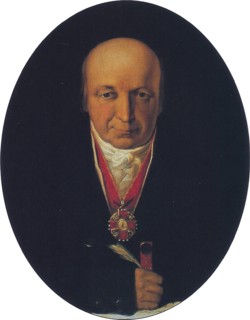 Portrait of Alexander Baranov, chief of the Russian-American Company, first governor of Russian Alaska, 1818. Artist: Tikhanov, Michail (1789-1862)