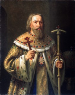 Portrait of Patriarch Filaret of Moscow (Fyodor Nikitich Romanov) (1553-1633), Mid of the 19th cen.. Artist: Tiutriumov, Nikanor Leontievich (1821-1877)