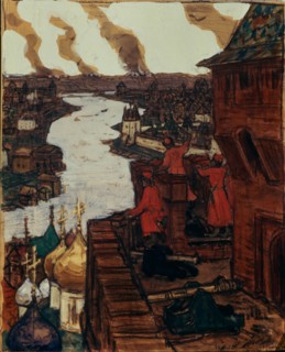 Tatars are coming! End of XIVth century, 1909. Artist: Vasnetsov, Appolinari Mikhaylovich (1856-1933)