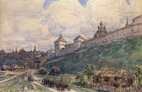 Serpukhov in the 17th Century. Artist: Vasnetsov, Appolinari Mikhaylovich (1856-1933)