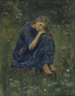 Alyonushka (Study), 1881. Artist: Vasnetsov, Viktor Mikhaylovich (1848-1926)
