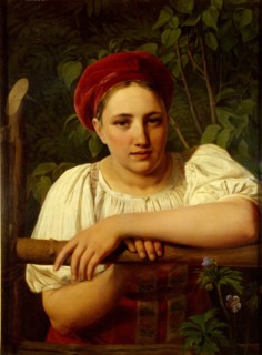 A Peasant Girl of Tver Region, 1840. Artist: Venetsianov, Alexei Gavrilovich (1780-1847)
