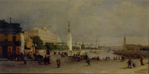 Bolshoy Kamenny Bridge in Moscow. Artist: Vereshchagin, Pyotr Petrovich (1836-1886)