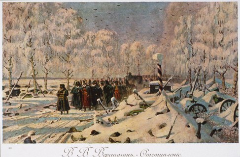 French Retreat from Moscow, 1888-1895. Artist: Vereshchagin, Vasili Vasilyevich (1842-1904)
