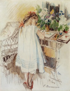 A little one, 1910. Artist: Vinogradov, Sergei Arsenyevich (1869-1938)