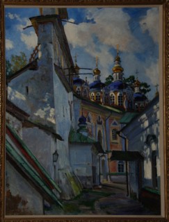 View of the Pskovo-Pechersky Monastery, 1928. Artist: Vinogradov, Sergei Arsenyevich (1869-1938)