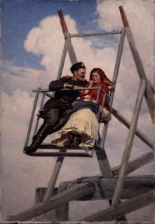 On the Swing, 1888. Artist: Yaroshenko, Nikolai Alexandrovich (1846-1898)