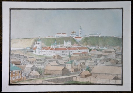 View of Tobolsk, 1850s. Artist: Znamensky, Mikhail Stepanovich (1833-1892)