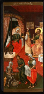 The Nativity of the Virgin, 1715. Artist: Ulanov, Cornili (Kirill) (?-1731)