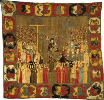 Palm Sunday Procession in Moscow on April 8, 1498. Zoe Palaiologina with daughters (left under), Ivan III, Elena of Wallachia, D, 1498. Artist: Ancient Russian Art