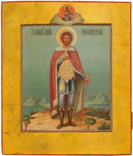 Saint Alexander Nevsky, 19th century. Artist: Chirikov, Osip Semionovich (?-1903)