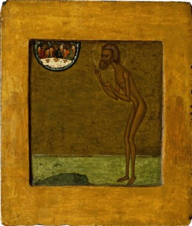 Basil the Blessed, End of 16th cen.. Artist: Russian icon