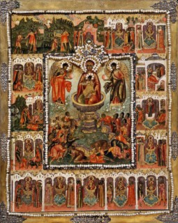 Theotokos Life-giving Spring, 1670. Artist: Ushakov, Simon (Pimen) Fyodorovich (1626-1686)