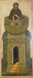 Saint Daniel Stylite. From the Deesis Range, 16th century. Artist: Russian icon