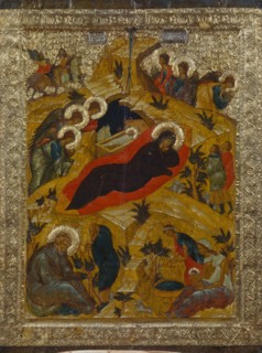 The Nativity, 1497. Artist: Russian icon