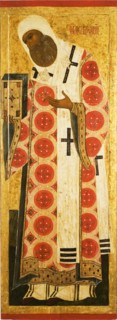 Saint Peter, Metropolitan of Moscow, Mid of 16th cen.. Artist: Russian icon