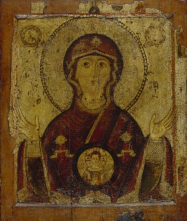 Our Lady of the Sign, Early 13th cen.. Artist: Russian icon