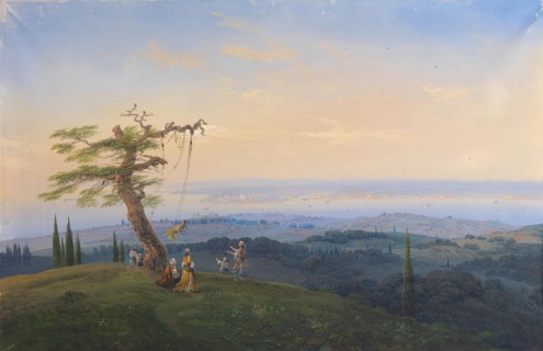 Evening Amusements outside the Gates of Constantinople, 1841. Artist: Bossoli, Carlo (1815-1884)