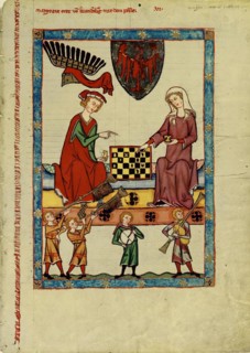 Margrave Otto IV of Brandenburg Playing Chess (From the Codex Manesse), Between 1305 and 1340. Artist: Anonymous