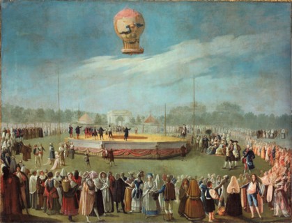 Ascent of a Balloon in the Presence of the Court of Charles IV, ca. 1783. Artist: Carnicero, Antonio (1748-1814)