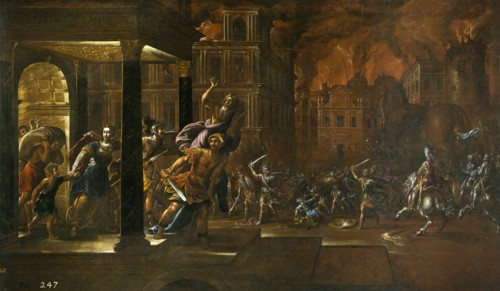 The Fire of Troy, Mid of 17th cen.. Artist: Corte, Juan de la (1585-1662)