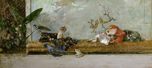 The Artist's Children, María Luisa and Mariano, at the Salón Japonés, 1874. Artist: Fortuny, Marià (1838-1874)