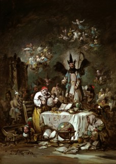 Allegorical caprice. The Avarice, 1852. Artist: Lucas Velázquez, Eugenio (1817-1870)