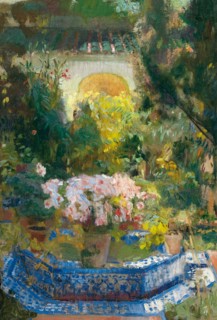 The Courtyard of the Sorolla House, 1917. Artist: Sorolla y Bastida, Joaquín (1863-1923)