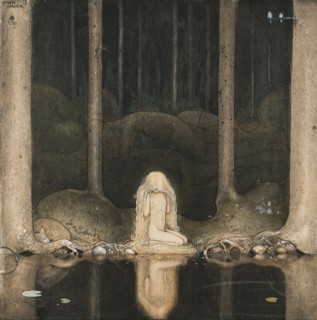 Princess Tuvstarr is still sitting there wistfully looking into the water, 1913. Artist: Bauer, John (1882-1918)