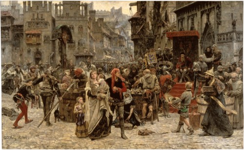 Valdemar Atterdag Holding Visby to Ransom, 1361, 1882. Artist: Hellqvist, Carl Gustaf (1851-1890)