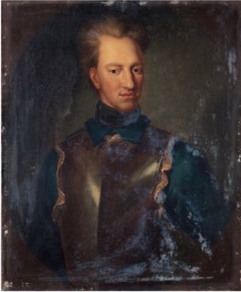 Portrait of the King Charles XII of Sweden (1682-1718). Artist: Krafft, David, von (1655-1724)
