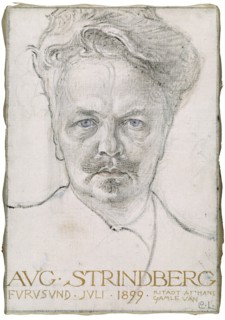 August Strindberg, 1899. Artist: Larsson, Carl (1853-1919)