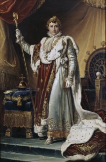 Portrait of Emperor Napoléon I Bonaparte (1769-1821) in his Coronation Robes, ca 1804. Artist: Gérard, François Pascal Simon (1770-1837)