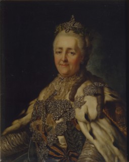 Portrait of Empress Catherine II (1729-1796). Artist: Roslin, Alexander (1718-1793)