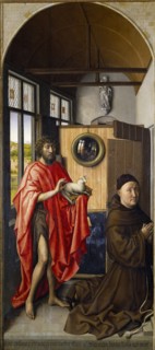 Saint John the Baptist and the Franciscan Heinrich von Werl, 1437. Artist: Campin, Robert (ca. 1375-1444)