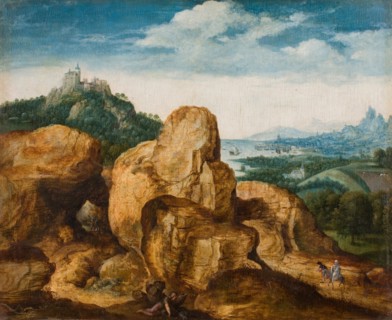 Landscape with Flight into Egypt, ca 1545. Artist: Massys, Cornelis (1510-1556)