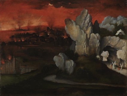 Landscape with the Destruction of Sodom and Gomorrah, c. 1520. Artist: Patinir, Joachim (ca. 1480-1524)