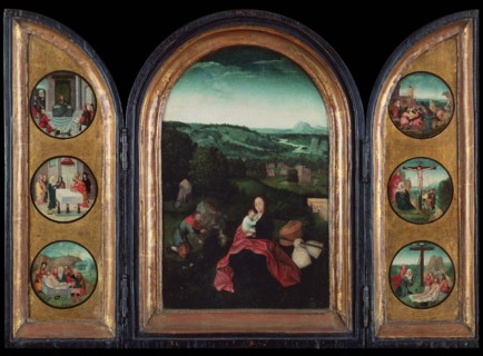 Rest on the Flight into Egypt (Triptych), ca 1515. Artist: Patinir, Joachim, follower of